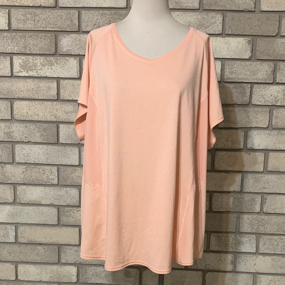 tek gear Peach V-Neck Short Sleeve T-Shirt